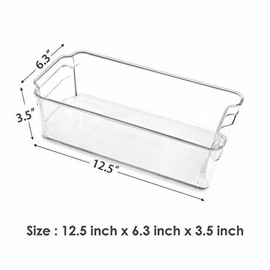 6 Pack Clear Plastic Storage Bins with Lids, Vtopmart Pantry
