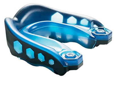 Picture of Shock Doctor Gel Max Mouth Guard, Sports Mouthguard for Football, Lacrosse, Hockey, Basketball, Flavored mouth guard, Youth & AdultBLUE/BLACK, Adult, Non-flavored