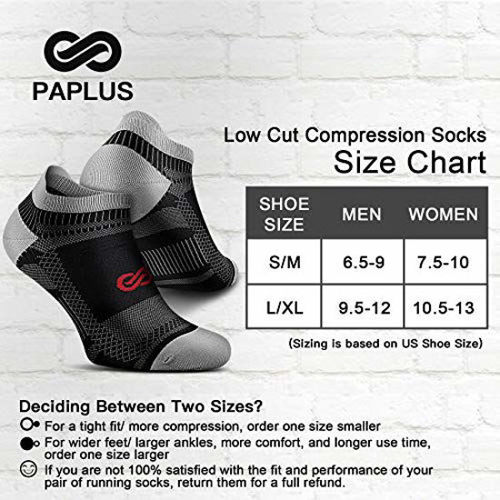 Picture of Low Cut Compression Socks for Men and Women(6 Pairs), No Show Ankle Running Socks Nano Socks with Arch Support for Plantar Fasciitis, Cyling, Athletic, Flight, Travel, Nurses. Black L/XL