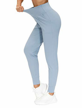 Picture of THE GYM PEOPLE Women's Joggers Pants Lightweight Athletic Leggings Tapered Lounge Pants for Workout, Yoga, Running (Medium, Denim Blue)