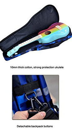 Picture of HOT SEAL 10MM Waterproof Durable Colorful Ukulele Case Bag with Storage (26in, Pink flowers)