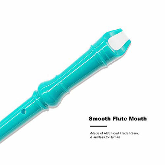 Picture of SJOYS 8-Hole Soprano Descant Recorder Kids Music Flute with Cleaning Rod & Case Bag For School Student Home Entertainment Green