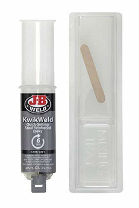 Picture of J-B Weld 50176 KwikWeld Steel Reinforced Epoxy Syringe - Dark Grey - 25 ml,Black