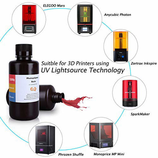 Picture of ELEGOO 3D Rapid Resin LCD UV-Curing Resin 405nm Standard Photopolymer Resin for LCD 3D Printing Maroon 1000g