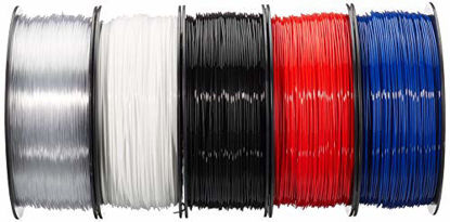 Picture of Amazon Basics PETG 3D Printer Filament, 1.75mm, 5 Assorted Colors, 1 kg per Spool, 5 Spools