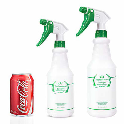 Picture of Plastic Spray Bottle 2 Pack, 32 Oz, All-Purpose Heavy Duty Spraying Bottles Sprayer Leak Proof Mist Empty Water Bottle for Cleaning Solution Planting Pet with Adjustable Nozzle - Green