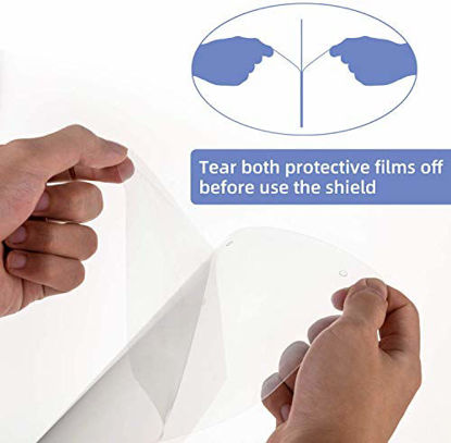 Picture of MAGID Reusable Clear Anti Fog Safety Face Shields - 5 Full Face Shields - Adult Face Shield with Soft Sponge Padding & Elastic Headband (5 Pre-Assembled Shields)