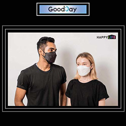 Picture of [Happy Life] 6pcs Premium 3D Disposable KF94 Face Mask, KF94 Mask, Black KF94, Unisex Adult, 4-Layer Filters, Individual Packs, Dust Mask, Men, Women, Made in Korea. (6)