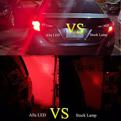 Picture of Alla Lighting 3156 3157 Red LED Bulbs Super Bright 2835 39-SMD 12V Brake Stop Turn Signal Lights Taillights Replacement 3056 3057 4157 3047 4057 3457 for Cars, Trucks, Motorcycles