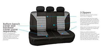 Picture of FH Group FB068013 Premium 3D Air Mesh Seat Covers (Gray) Rear Set - Universal Fit for Cars, Trucks, SUVs