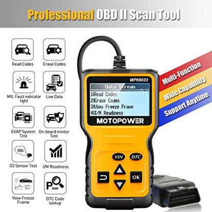 Picture of MOTOPOWER MP69033 Car OBD2 Scanner Code Reader Engine Fault Code Reader Scanner CAN Diagnostic Scan Tool for All OBD II Protocol Cars Since 1996