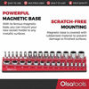 Picture of Magnetic Socket Holder | 3/8-inch Drive | Metric | Red | Holds 30 Sockets | Premium Quality Tools Organizer | by Olsa Tools