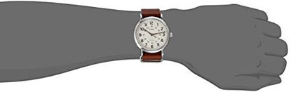 Picture of Timex Weekender 40mm Quartz Analog Leather Strap, Brown, 20 Casual Watch (Model: T2P495)