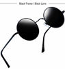 Picture of Joopin Polarized Round Sunglasses for Men and Women, Unisex Steampunk Sunglasses Hippie Sunglasses E4056 (Black+Blue)