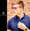 Picture of ATTCL Men's Fashion Driving Polarized Sunglasses for Men Al-Mg metal Frame 8177purple-purple