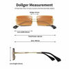 Picture of Dollger Rimless Rectangle Sunglasse For Women Men Frameless rimless glasses Trendy Retro 90s Sunglasses 2 PCS Tea+Black