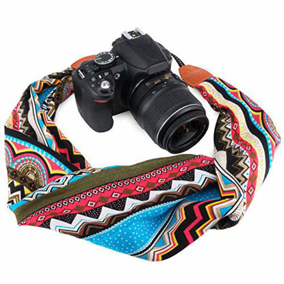 Picture of Wolven Soft Scarf Camera Neck Shoulder Strap Belt Compatible with All DSLR/SLR/Digital Camera (DC) / Instant Camera Etc, Multicolored