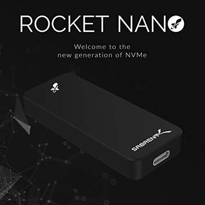 Picture of Sabrent Rocket Nano 1TB USB 3.2 10Gb/s External Aluminum SSD (Black) (SB-1TB-NANO-BLK)
