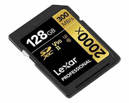 Picture of Lexar Professional 2000x 128GB SDXC UHS-II Card, Up to 300MB/s Read (LSD2000128G-BNNNU)