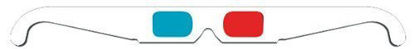 Picture of ZiYan- 50 Pairs - Flat- 3D Glasses Red and Cyan White Frame Anaglyph Cardboard