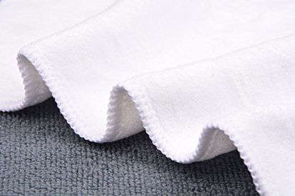 Picture of Sinland Microfiber Facial Cloths Fast Drying Washcloth 12inch x 12inch White 2 pack