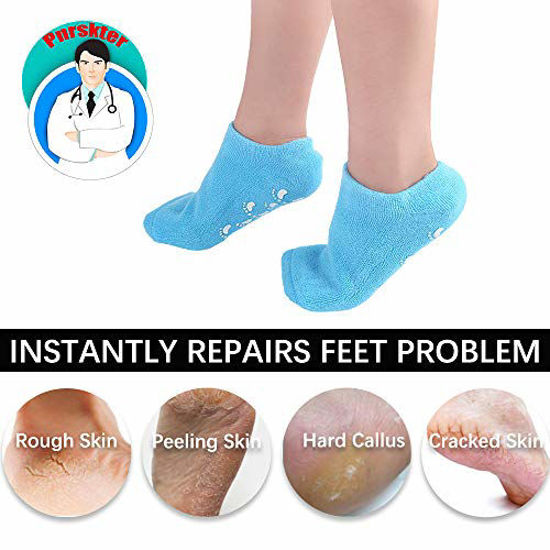 Moisturising Gel Heel Socks, Repair Dry Cracked Heels - Open Toe -Pair Skin  Care | eBay