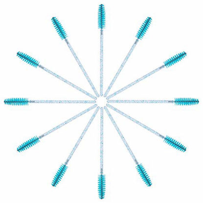 Picture of Tifanso 200PCS Eyelash Brush Disposable Mascara Brush Wand for Lashes Spoolie brushes Eyebrow Spoolie Eyelash Extension Supplies (Blue)