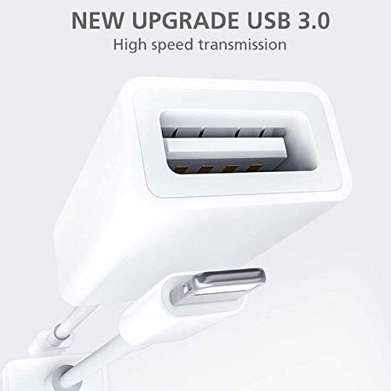 Apple Lightning to USB Camera Adapter USB 3.0 OTG Cable Adapter Compatible  with iPhone/iPad,USB Female Supports Connect Card Reader,U  Disk,Keyboard,Mouse,USB Flash Drive-Plug&Play 