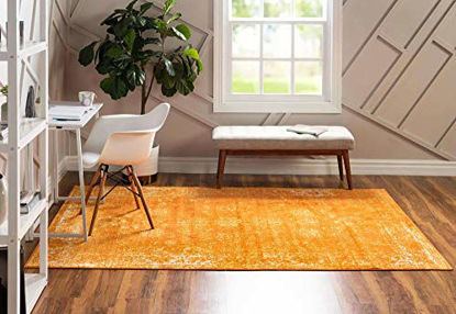 Picture of Unique Loom Sofia Collection Traditional Vintage Area Rug, 3' 3" x 5' 3", Orange/Yellow