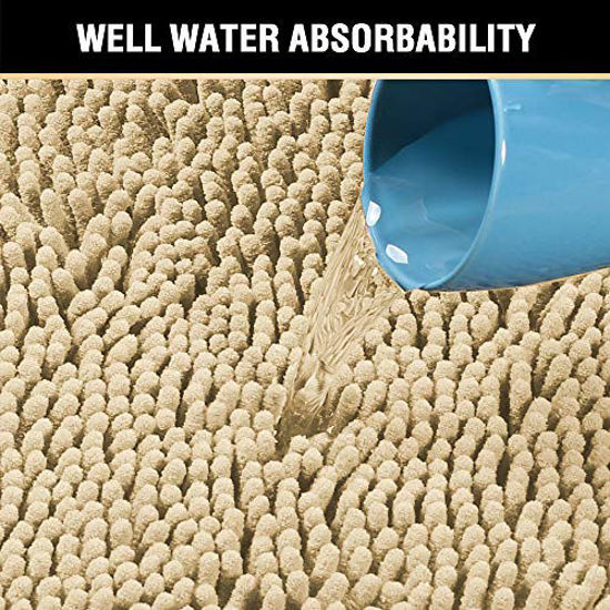 Picture of Bath Mats for Bathroom Non Slip Luxury Chenille Ultra Soft Bath Rugs 24x36 Absorbent Non Skid Shaggy Rugs Washable Dry Fast Plush Area Carpet Mats for Indoor, Bath Room, Tub - Eggshell Blue