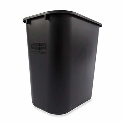 Picture of Rubbermaid Commercial Products Plastic Resin Wastebasket Trash Can for Bedroom Bathroom, Office, 7 Gallon/28 Quart, Black (Pack of 4)