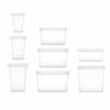 Picture of Zip Top Reusable 100% Silicone Food Storage Bags and Containers - Full Set- 3 Cups, 3 Dishes & 2 Bags - Frost