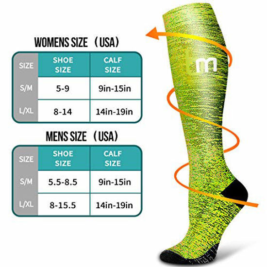 Best for Running,Sports,Hiking,Flight Travel,Pregnancy 6 Pairs Copper Compression Socks Women & Men 