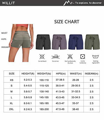 Picture of Willit Women's Yoga Lounge Shorts Hiking Active Running Workout Shorts Comfy Travel Casual Shorts with Pockets 2.5" Mallard Green M