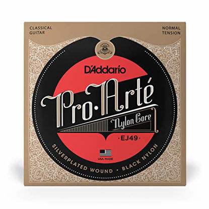 Picture of D'Addario EJ49 Pro-Arte Black Nylon Classical Guitar Strings, Normal Tension