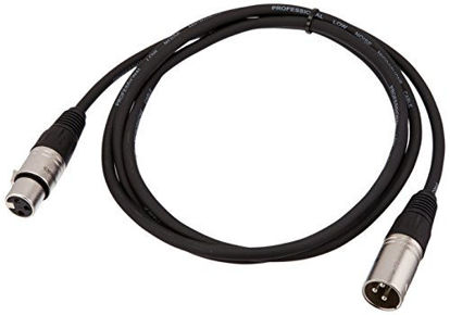 Picture of Amazon Basics XLR Male to Female Microphone Cable - 6 Feet, Black