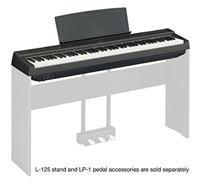 Picture of YAMAHA P125 88-Key Weighted Action Digital Piano With Power Supply And Sustain Pedal, Black