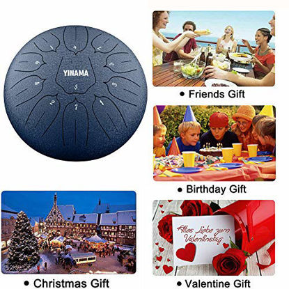 Picture of Yinama Steel Tongue Drum Percussion Instrument 11 Notes 12 inches