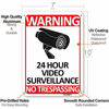 Picture of TICONN 4-Pack 24 Hour Video Surveillance Sign, No Trespassing Aluminum Warning Sign, 10x7 for CCTV Security Camera - Reflective, UV Protected