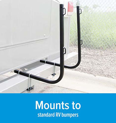 Picture of Camco Rhino Bumper Mount RV Tote Tank Carrier - Mounts Directly onto Your RV Bumper to Secure Your Rhino Tote Tank in Place During Travel ; Fits All Tote Tank Sizes : 15, 21, 28, & 36 Gallon (39010)