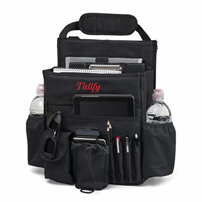 Picture of Tidify Car Front Seat Organizer with Dedicated Tablet and Laptop Storage Stabilizing Side Straps Soft Adjustable Shoulder Strap and Hardened Buckles Your Office Away from Office