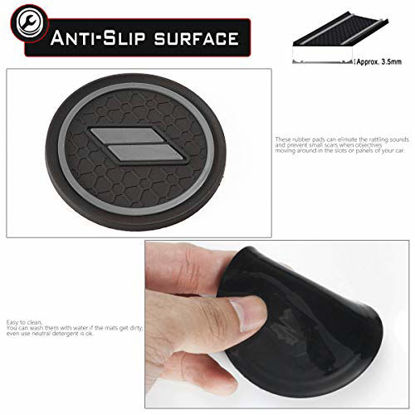 Picture of Auovo Anti dust Mats for Dodge Charger Accessories 2015 2016 2017 2018 2019 2020 2021 Custom Fit Cup Holder Liners Mats(6pcs/Set,Grey)