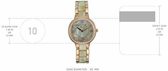 Picture of Fossil Women's Virginia Quartz Resin Three-Hand Watch, Color: Horn Acetate/Rose Gold (Model: ES3716)