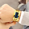Picture of Binary Matrix Blue LED Digital Watch Mens Classic Creative Fashion Black Plated Wrist Watches (Gold)