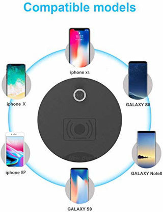 Picture of Fast Wireless Charging with Headphone Stand New Bee Sturdy 2-in-1 Headset Holder & Wireless Charger Pad for for iPhone Xs MAX/XR/XS/X/8/8 Plus Galaxy Note 9/S9/S9 Plus/Note 8/S8 (Black)