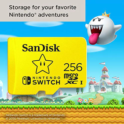 Picture of SanDisk 256GB MicroSDXC Card, Licensed for Nintendo Switch - SDSQXAO-256G-GNCZN