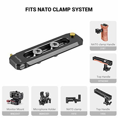 Picture of SMALLRIG Universal Low-Profile Quick Release NATO Rail Safety Rail 70mm/2.8inches Long with 1/4'' Screws for NATO Handle Camera Cage EVF Mount - BUN2483