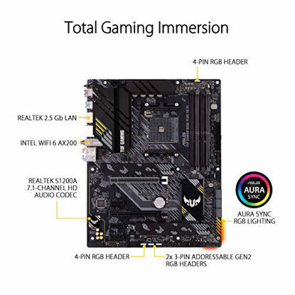 Picture of ASUS TUF Gaming B550-PLUS WiFi AMD AM4 Zen 3 Ryzen 5000 & 3rd Gen Ryzen ATX Gaming Motherboard (PCIe 4.0, WiFi 6, 2.5Gb LAN, BIOS Flashback, USB 3.2 Gen 2, Addressable Gen 2 RGB Header and Aura Sync)