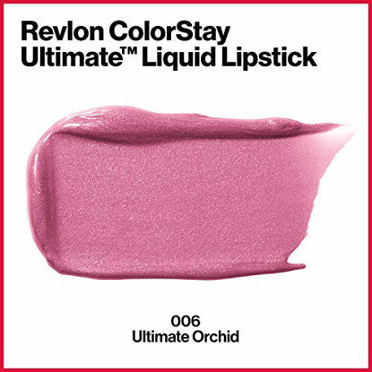 Picture of Revlon ColorStay Ultimate Liquid Lipstick, Satin-Finish Longwear Full Coverage Lip Color, Ultimate Orchid (006), 0.07 oz