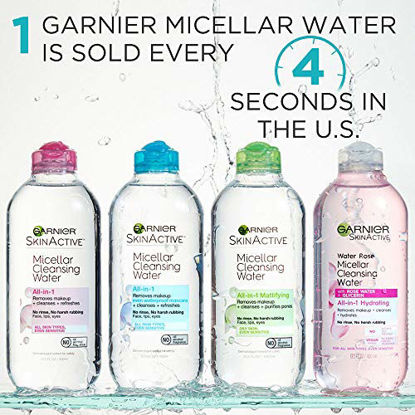 Picture of Garnier SkinActive Micellar Cleansing Water, All-in-1 Makeup Remover and Facial Cleanser, For Oily Skin, 13.5 fl oz
